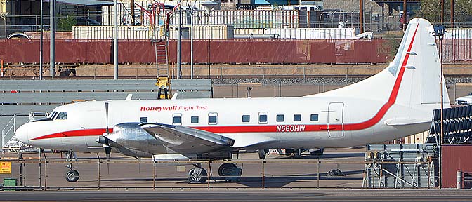 Honeywell Convair 580 N580HW, Phoenix Sky Harbor, October 20, 2016